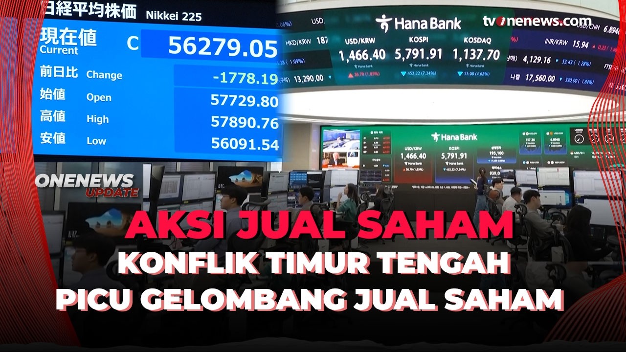 Investor Asing Kabur, Saham Jepang dan Korea Merosot Akibat Konflik Timur Tengah | OneNews Update