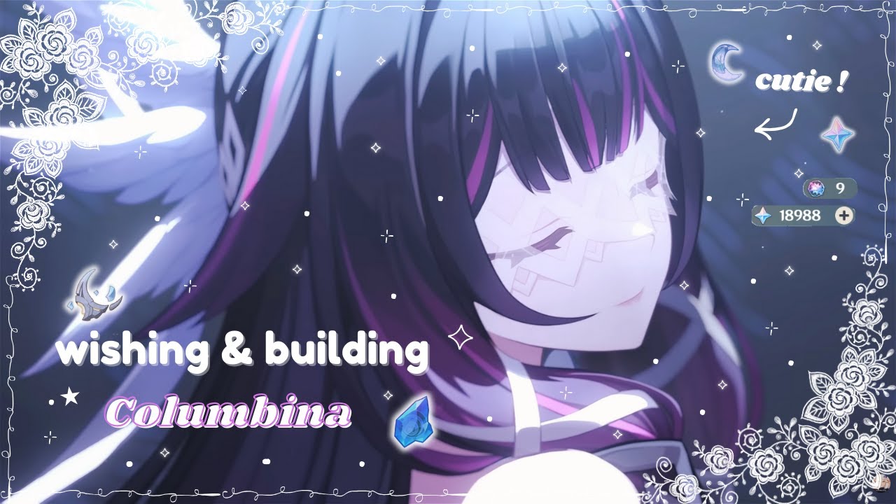 wish & build columbina with me! 🕊⋆୨୧˚ (voiceover) | genshin gameplay