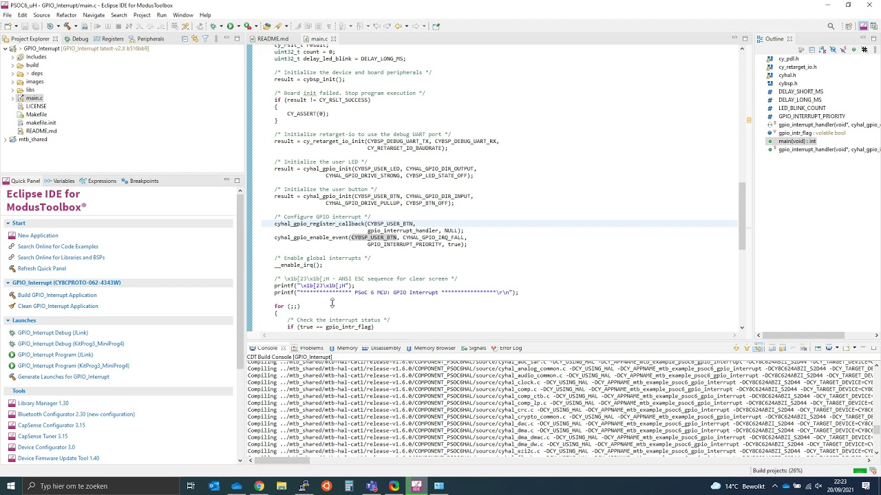 Peripheral register debugging on PSoC6 (CY8CPROTO-062-4343W) and ModusToolbox