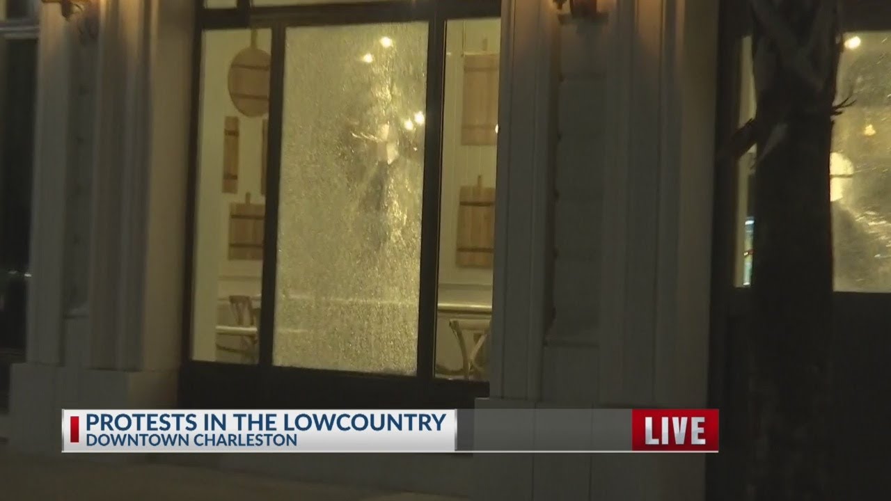 Saturday protests turn violent in downtown Charleston