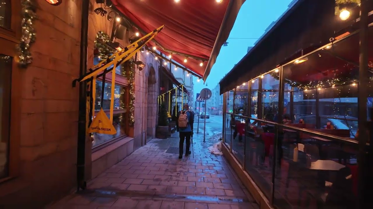 Stockholm Early Morning City Centre Winter Walk ❄️🇸🇪 4K Snowy Streets & Nordic Atmosphere