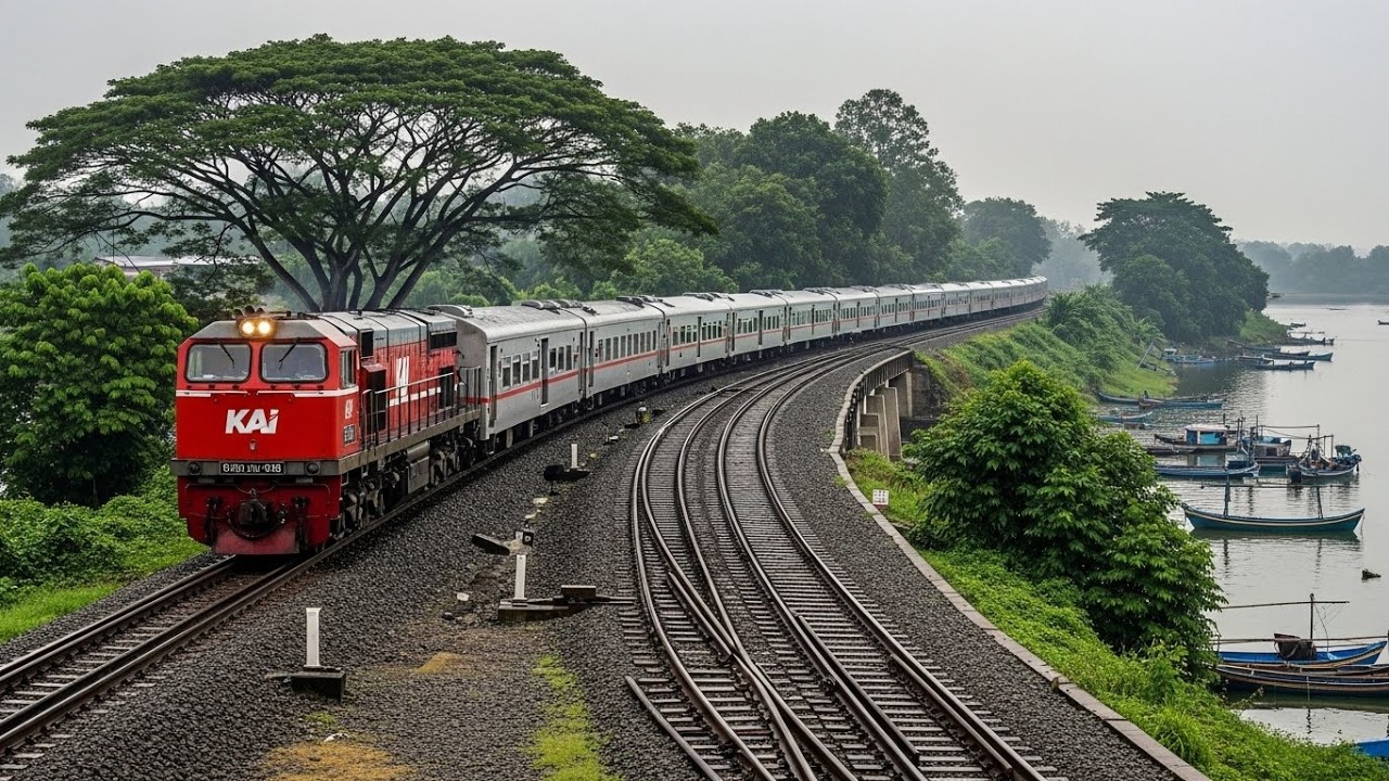 Kereta Api Panjang !! Kumpulan 35 Kereta Api Nikung Tajam