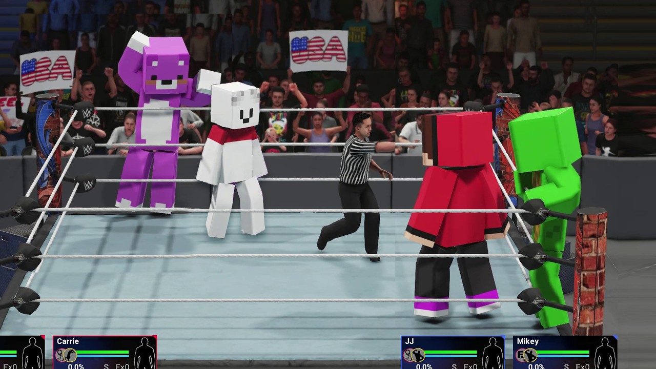 Mikey & JJ vs Carrie & Pinky Mine Battle in Minecraft (Maizen)