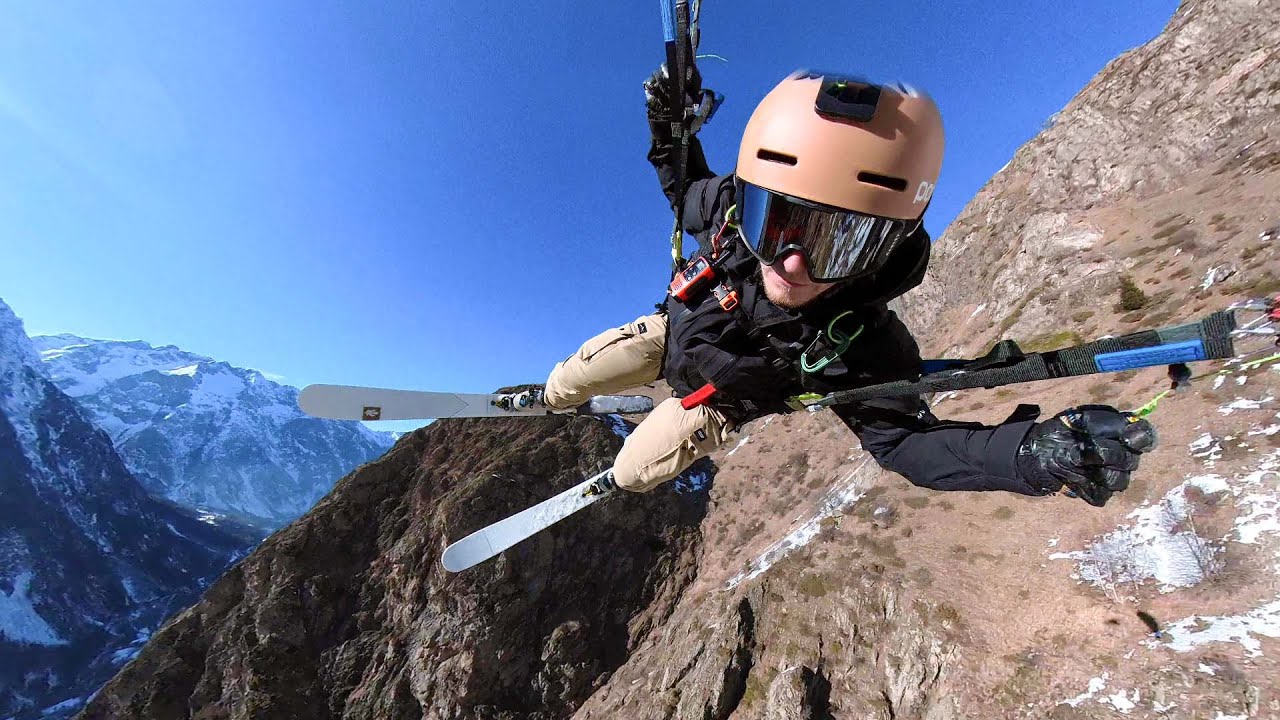 Speedflying line from Diable to Venosc in Les Deux Alpes (1400 vertical meters) | France