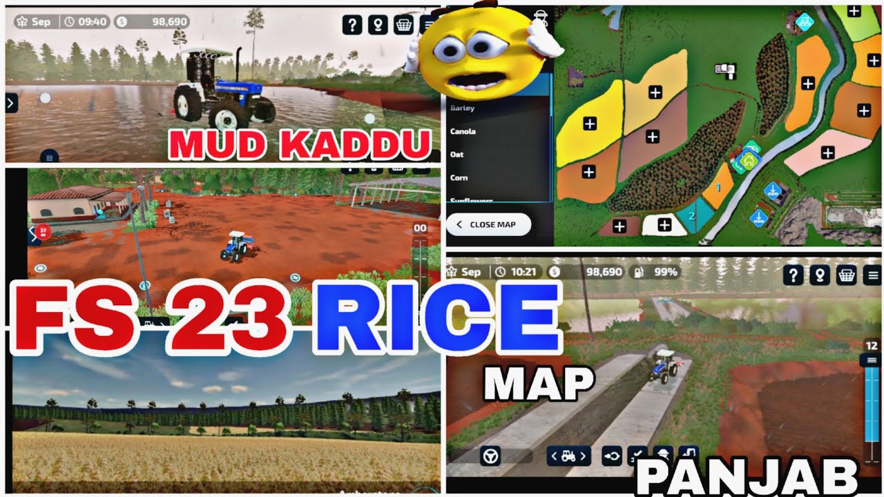 FS23 RICE 🌾 MAP // MUD MOD KADDU IN FS 23 INDIAN TRACTORS MOD