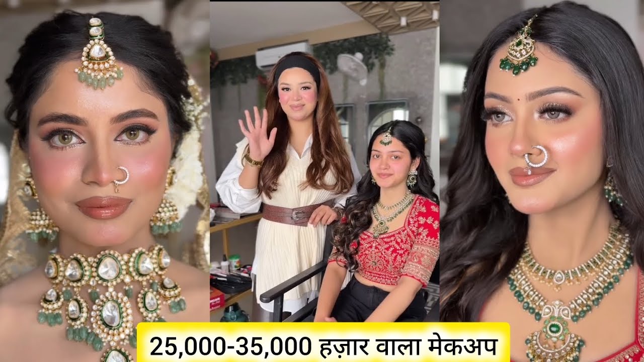 Professional bridal makeup using makeup vanity worth rs 25,000-35,000 !! 😍😍 #makeup 