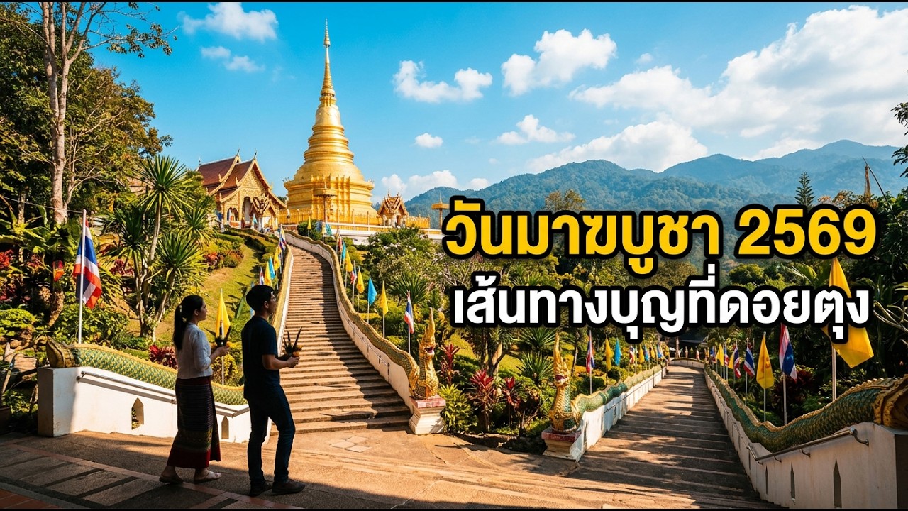 태국여행 ประเพณีนมัสการและสรงน้ำพระธาตุดอยตุง  วันมาฆบูชา 2569 🙏