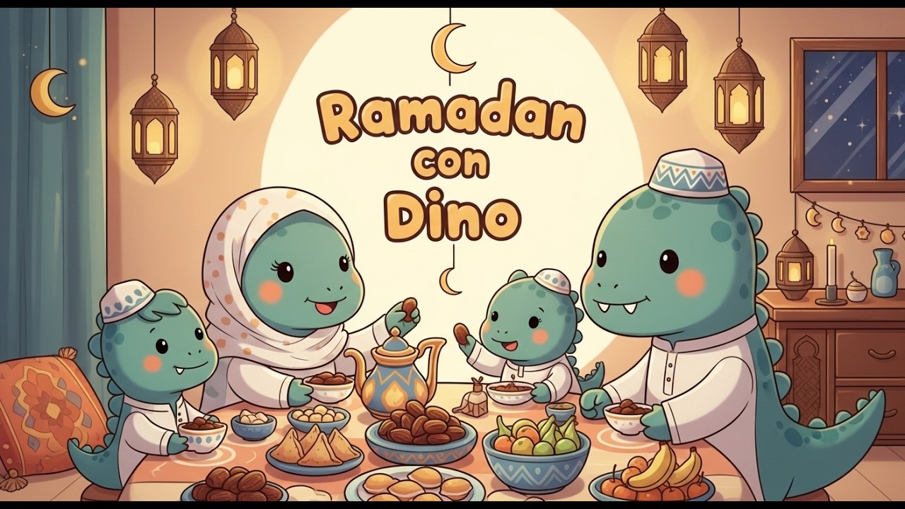 🦖🌙 Dino y la Noche Mágica de Ramadán | Canción Infantil Dulce y Familiar 💛✨