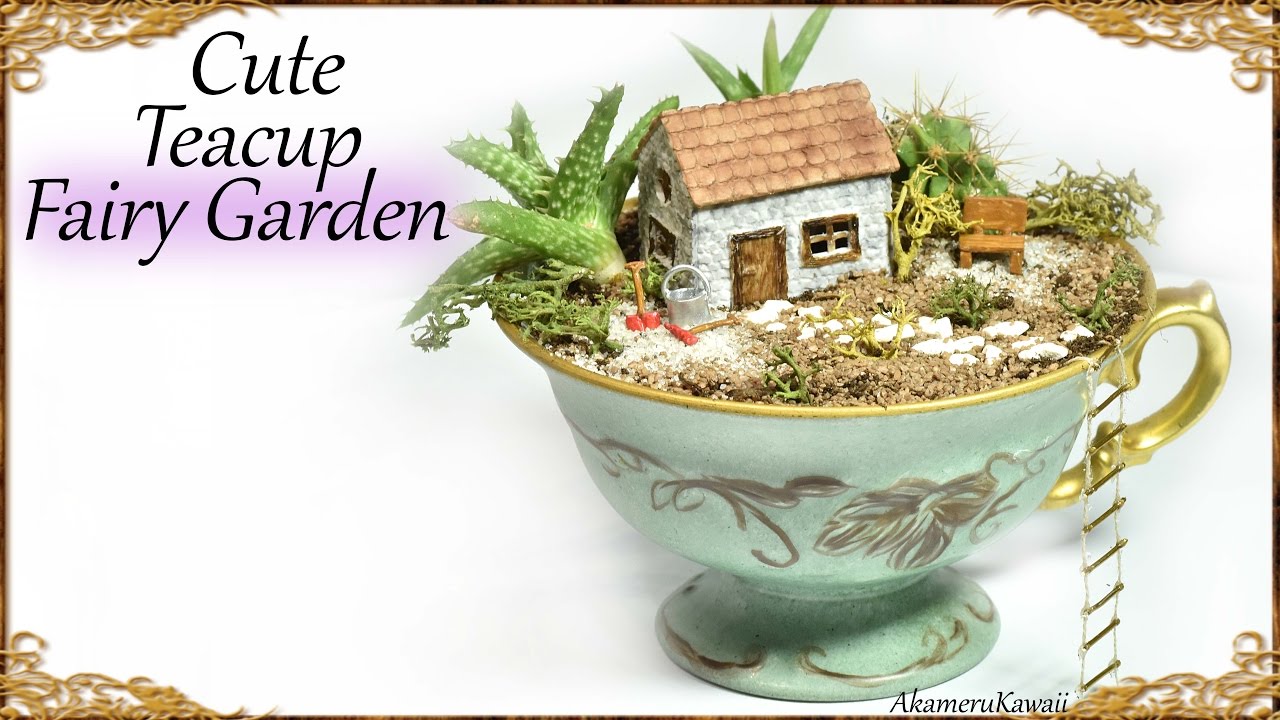 Cute DIY Tea Cup Fairy Garden - Miniature Craft Tutorial