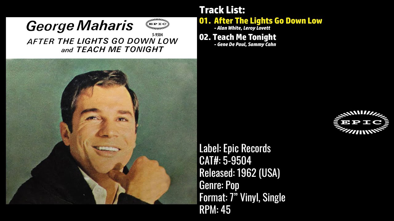 George Maharis – After The Lights Go Down Low (Full Record) – 1962 – CAT.# – 5-9504