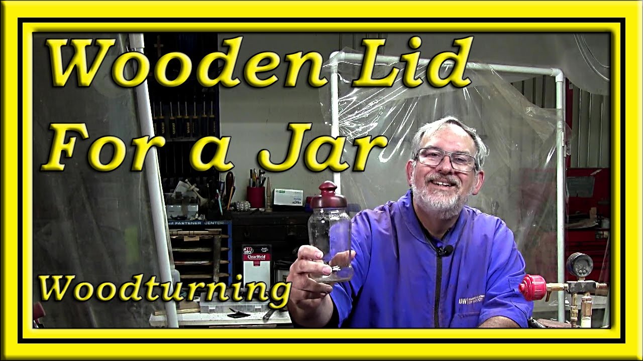 Wooden Lid for a glass jar. by Dean's Woodworking #woodturning #woodturningforbeginners #woodworking