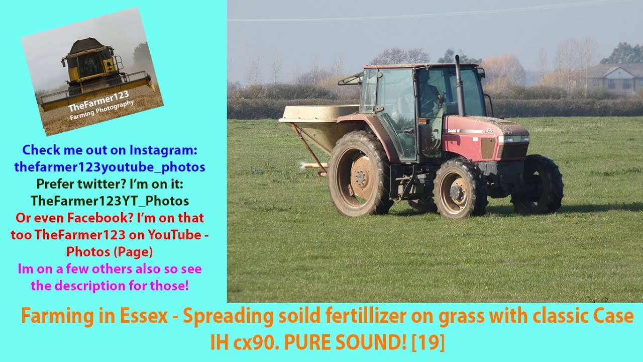 Farming in Essex - Spreading solid fertiliser on grass with classic Case IH cx90. PURE SOUND! [19]