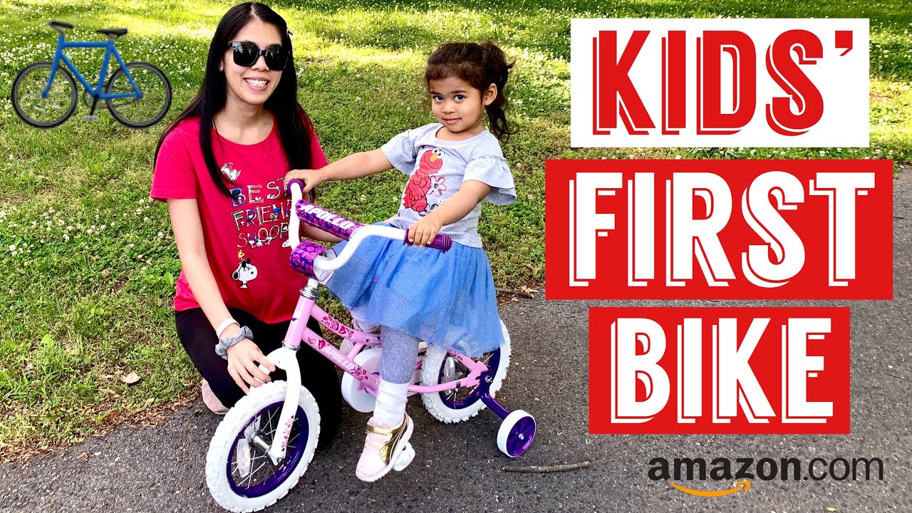 KIDS FIRST BIKE | Amazon toy unbox, assemble & review | First bicycle ride for a 3 year old toddler