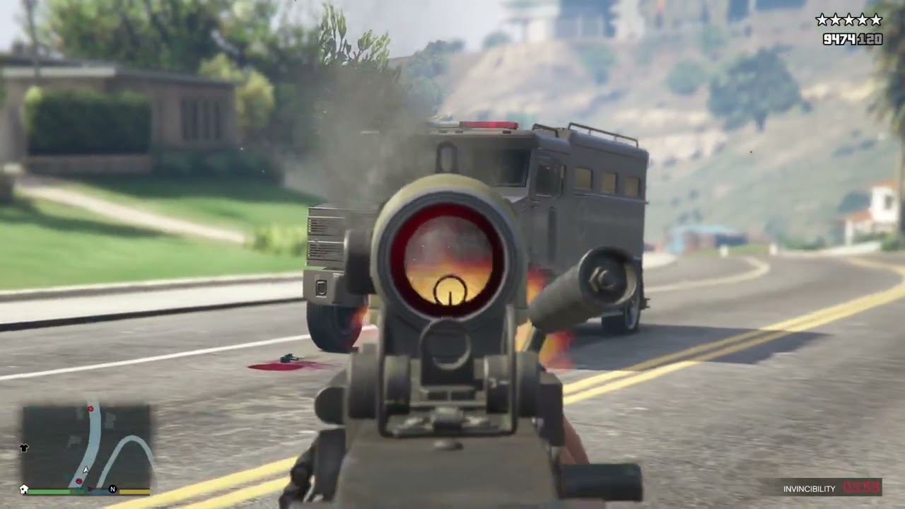GTA V M4A1 드럼탄창 M249 SAW 200발 난동