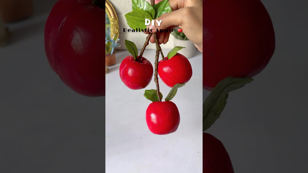 DIY Realistic apple craft #craft #diy #trending #handmade #viralshort #viralvideo #clayart #shorts
