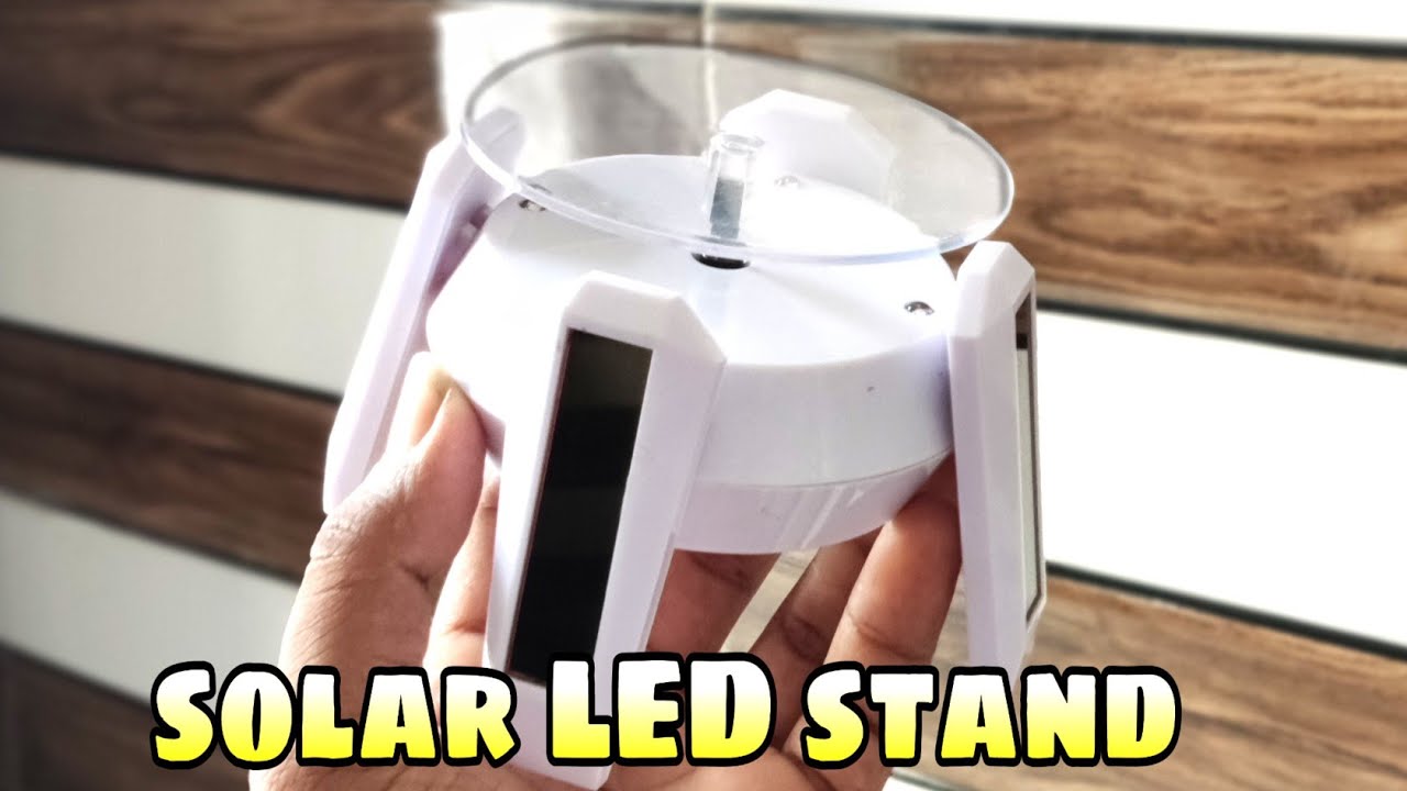 Solar Powered LED Stand 360 Degree Rotating Display Stand Turn Table with LED Lightrotating stand