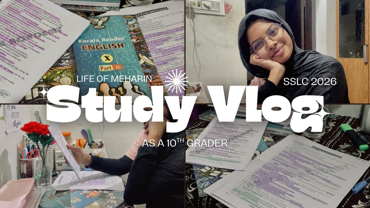 Study vlog 📚✏️ || 10th grader | SSLC 2026 | study with me | life of meharin 