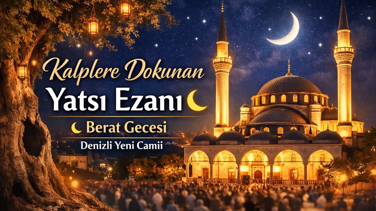 ⭐ “Kalplere Dokunan Yatsı Ezanı 🌙 Berat Gecesi | Denizli Yeni Camii”