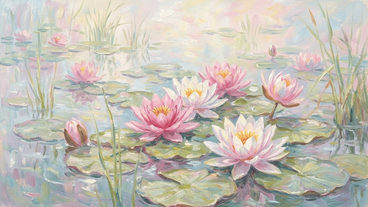 Visual Poem | Claude Monet | Water Lilies [Daylight] | [Cinematic AI] [4K]
