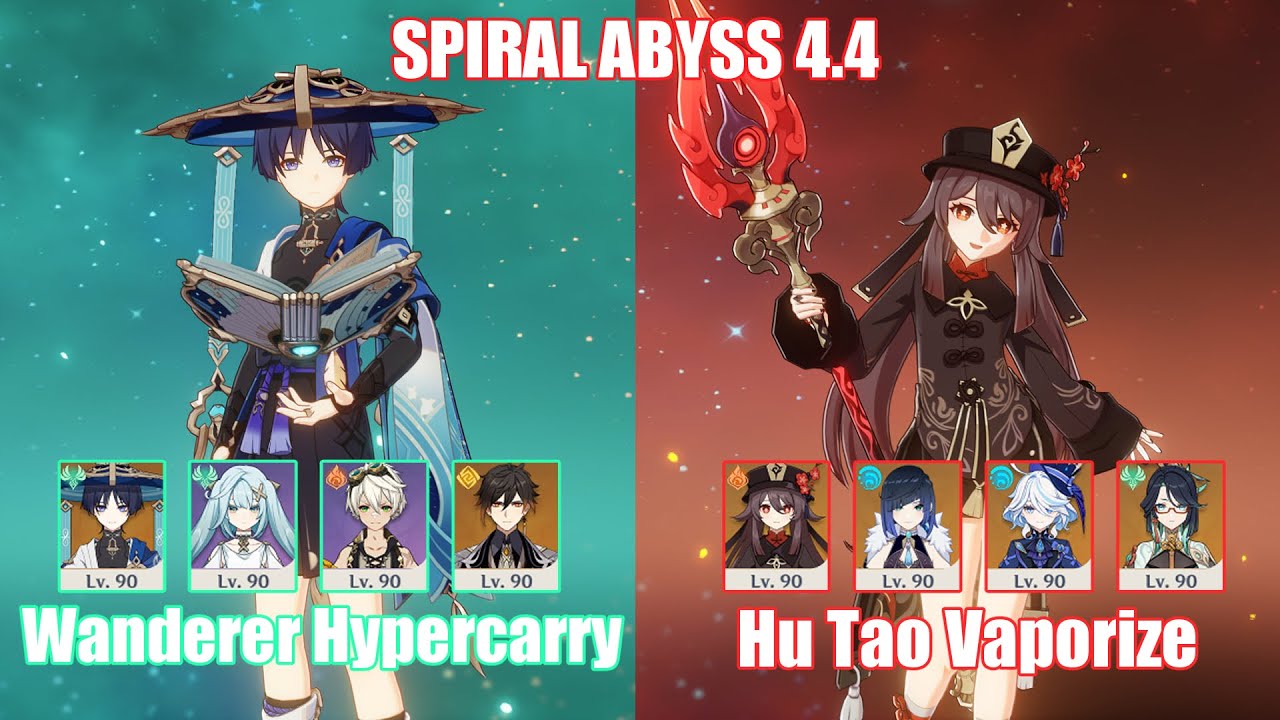 C0 Wanderer Hypercarry & C0 Hu Tao Xianyun Vaporize | Spiral Abyss 4.4 | Genshin Impact
