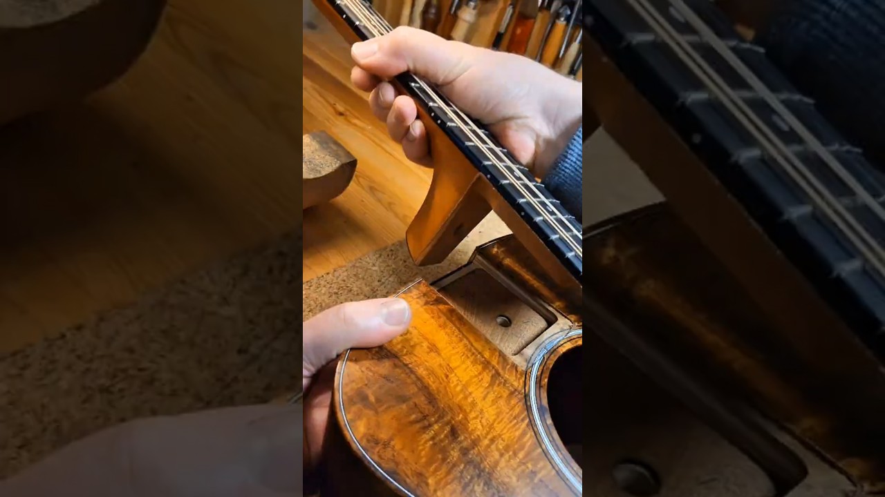 How to do a neck reset on a Taylor acoustic guitar. #luthier #guitarrepair #luthiery