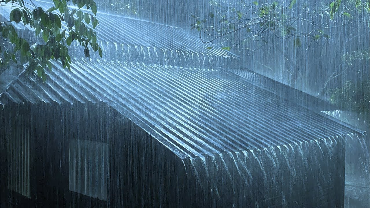 Goodbye Heaviness to Sleep Instantly with Heavy Rain & Wrathful Thunder Sounds on Tin Roof at Night