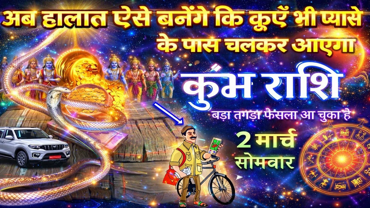 कुंभ राशि ।। 2 मार्च 2026। अब कुआँ भी प्यासे के पास आएगा ये घटना 100% घटेगी, खुशी से नाचोगे, देखो..