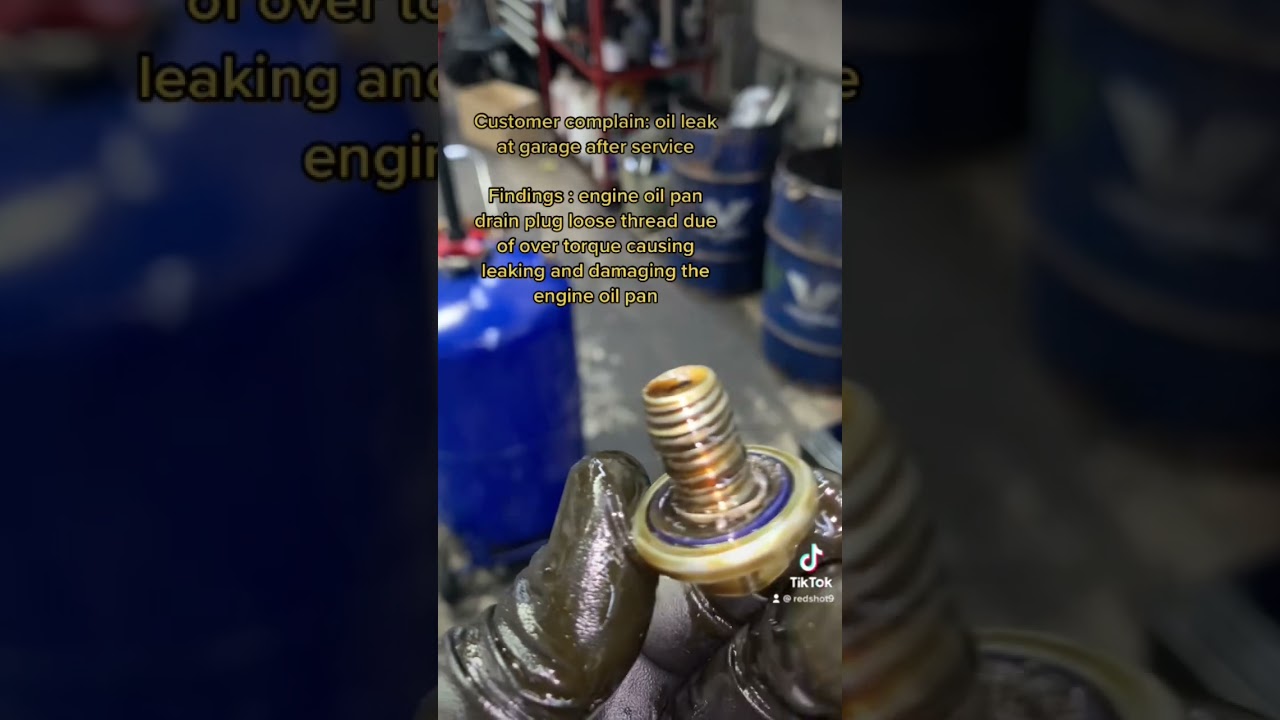 Engine oil pan Drain plug over torque #mechanic #shorts #automotive