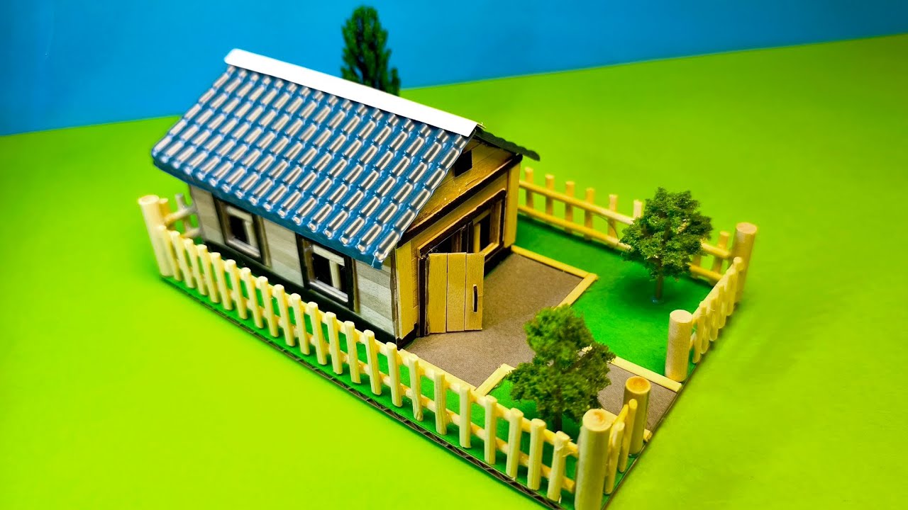 How to Make a Cozy Little House from Popsicle Sticks.