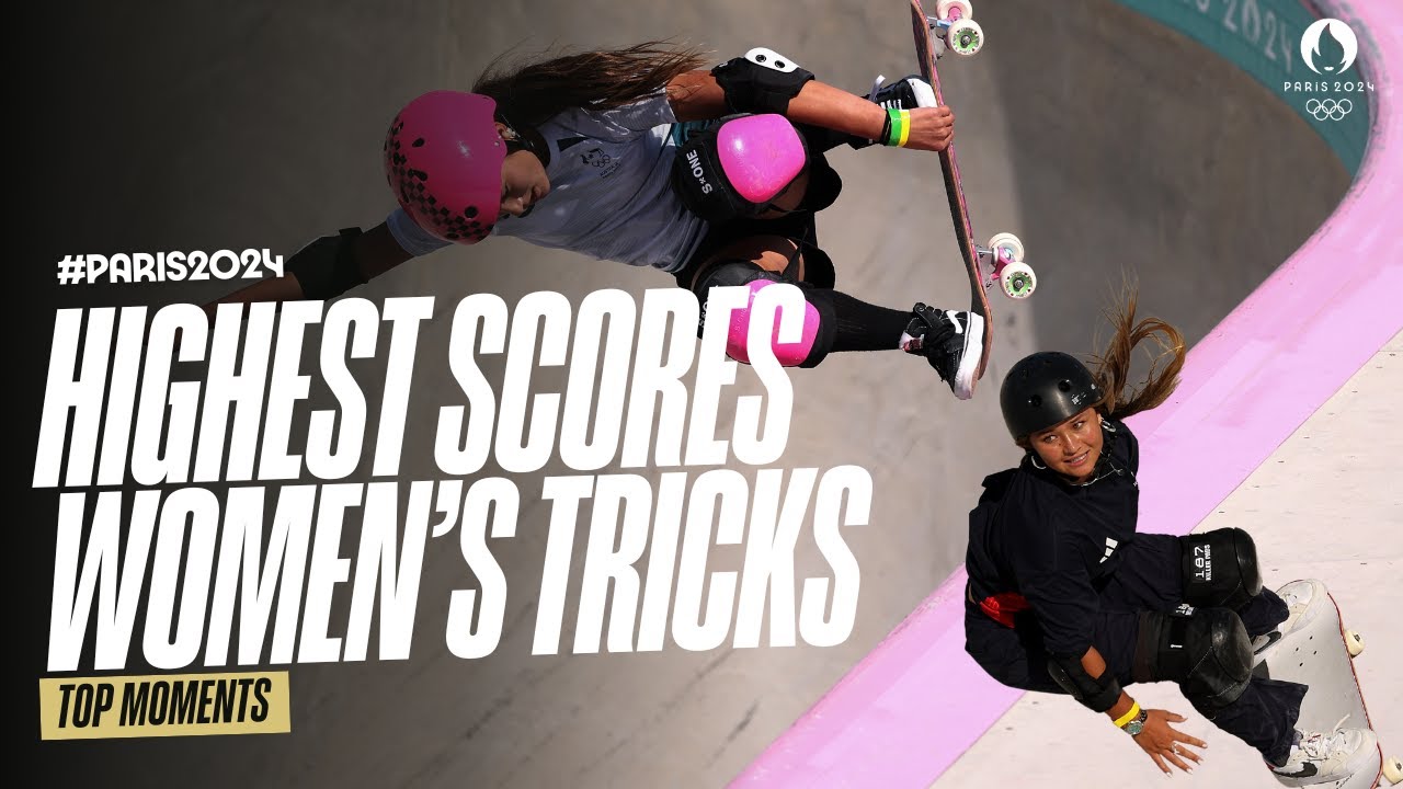 10 Unreal Skateboard Skills 🛹 Top 10 Women’s Tricks at #Paris2024 | Top Moments