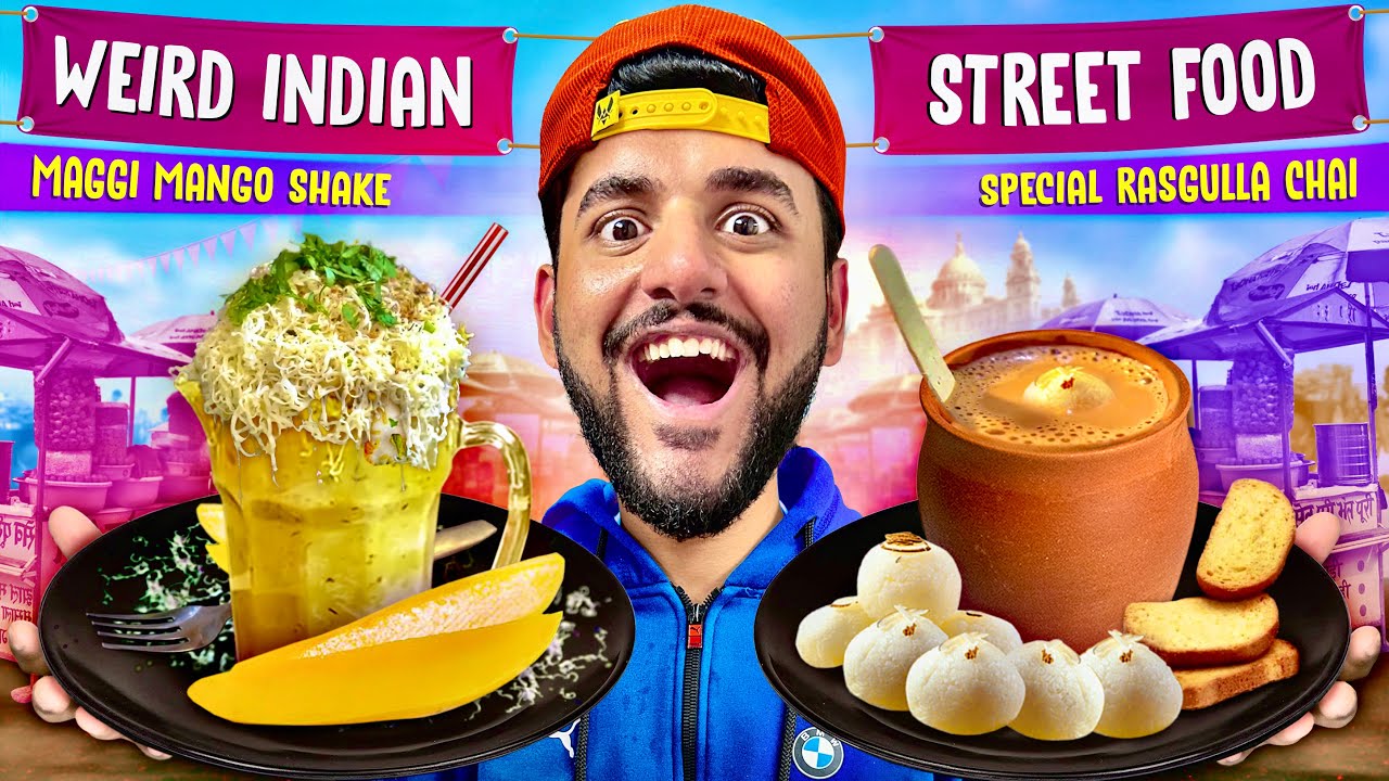 Eating INDIA’s Most Weird Street FOOD for 24 Hours !! *Maggi Mangoshake😂*