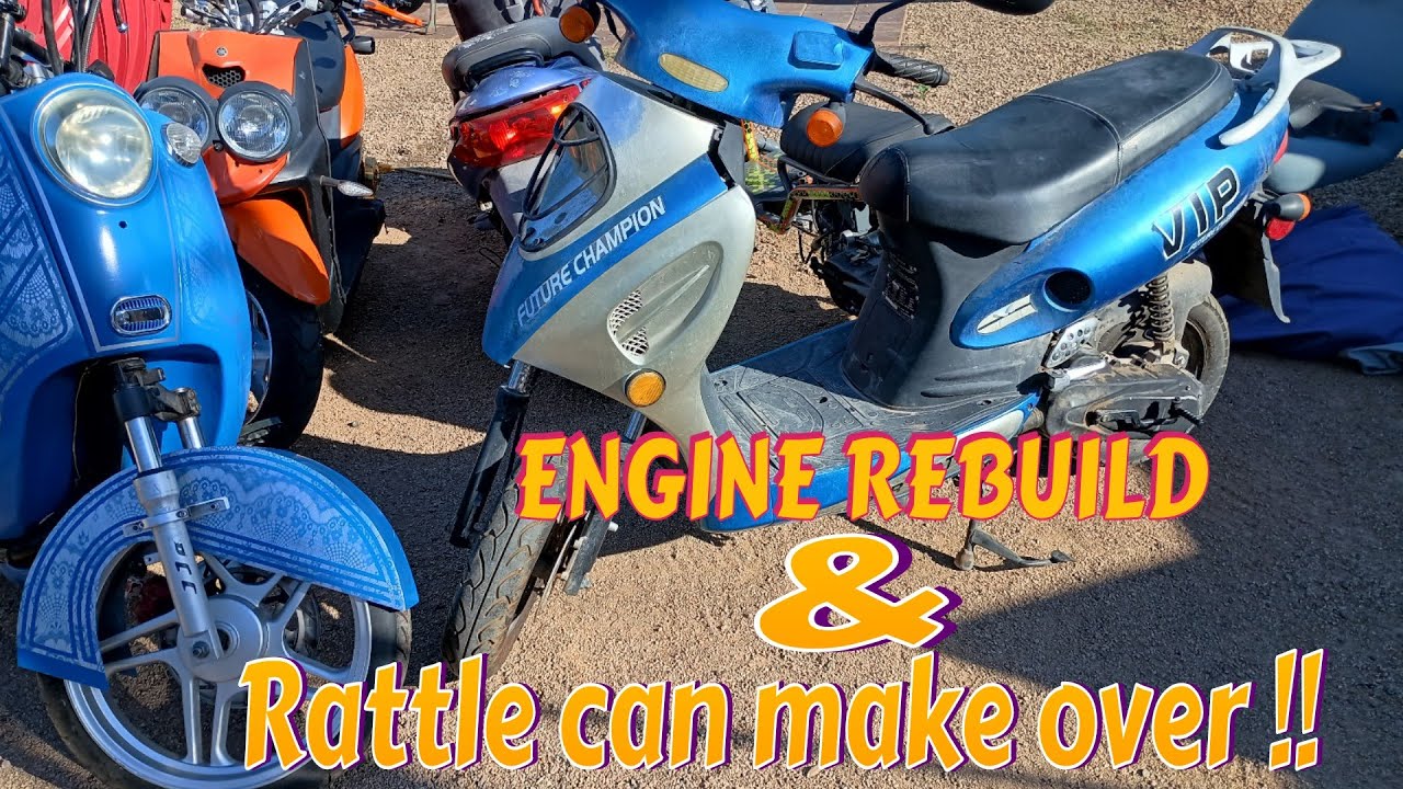 The abandoned V.I.P scooter gets a rebuild and a paint job