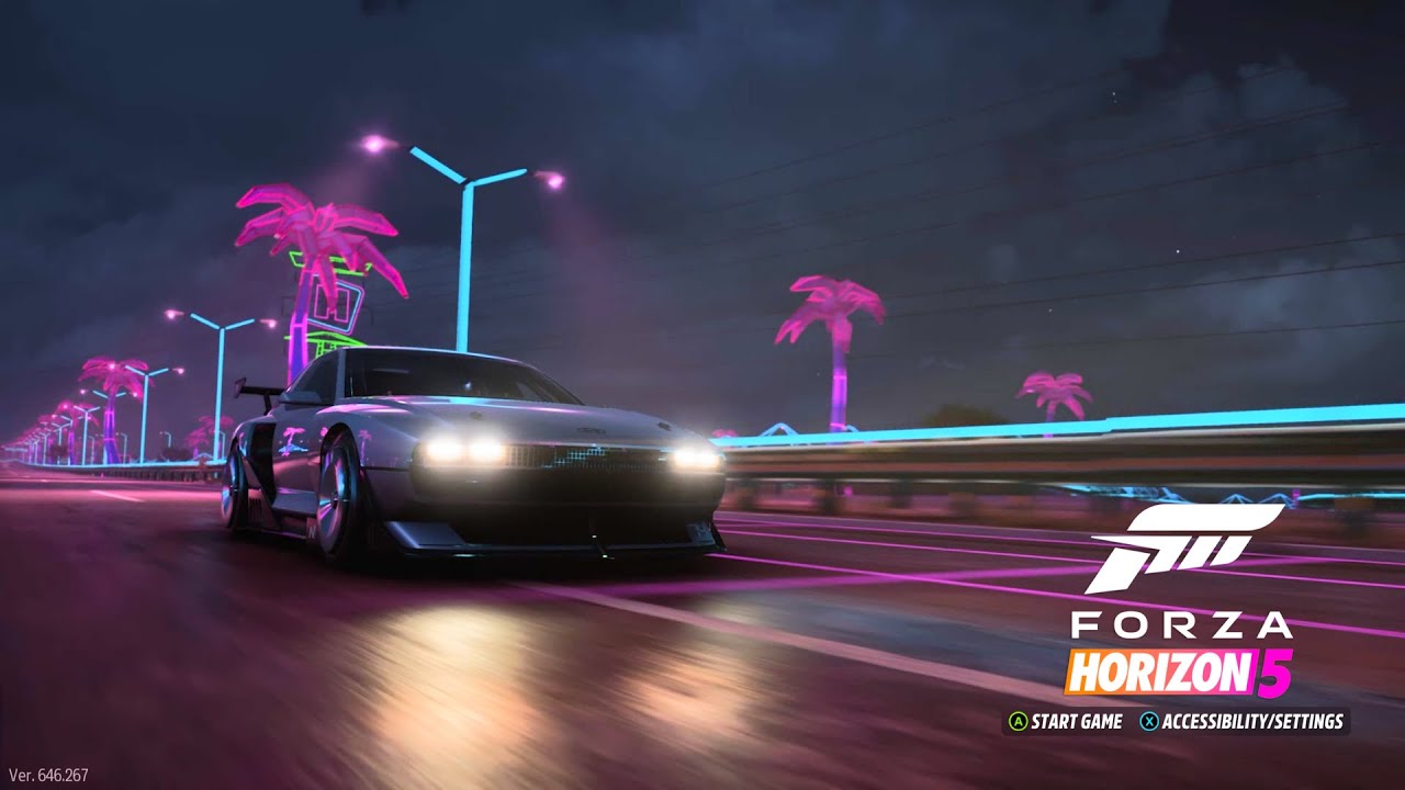 Forza Horizon 5 Horizon Retrowave Title Screen Intro