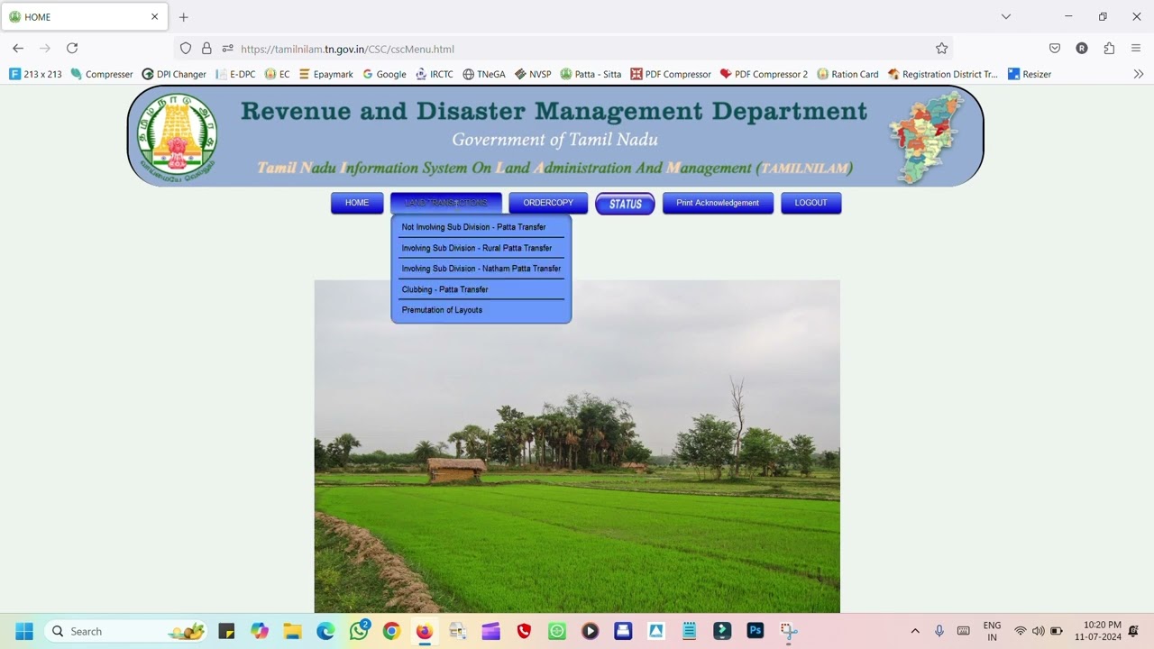 PATTA APPLICATION OFFICIAL LOGIN ID FOR RURAL 