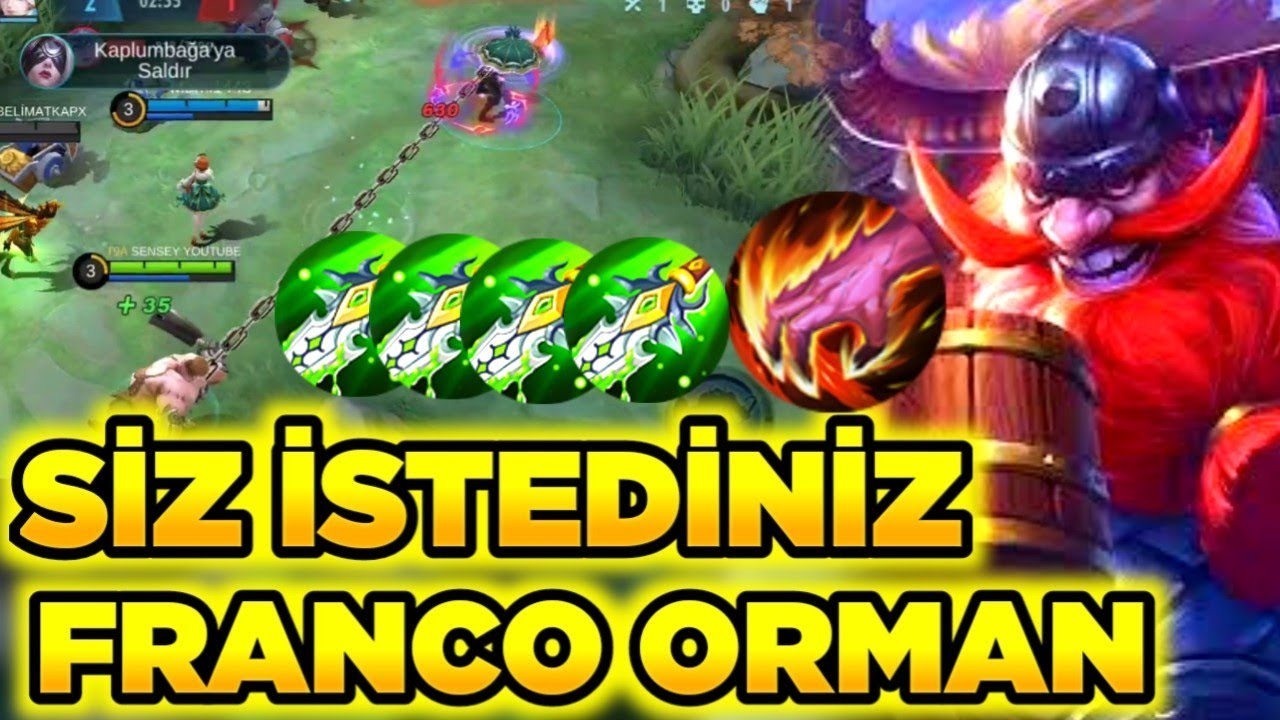 BUNU SİZ İSTEDİNİZ FRANCO ORMAN HEMDE FİZİKSEL HASAR MÜKEMMEL OLDU Mobile Legends SENSEY