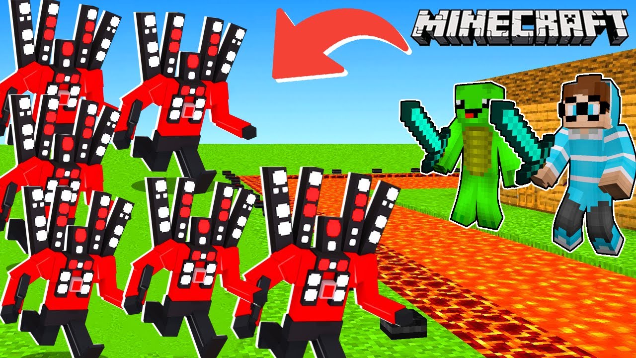 XXL SKIBIDI TITAN CAMERAMAN SPEAKERMAN ARMEE vs OP BASE in Minecraft! [Deutsch/HD]