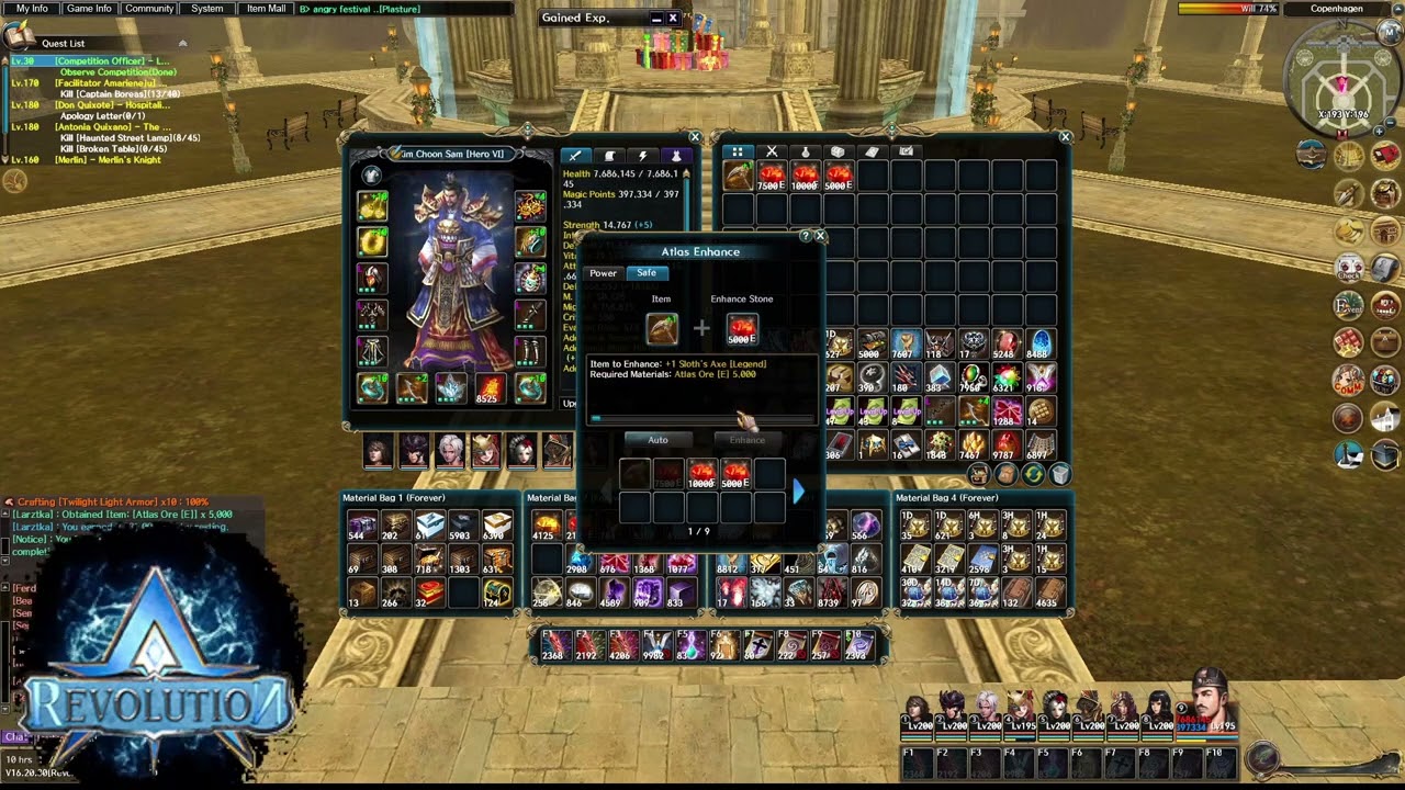 Make +4 Sloth legend axe At ATLANTICA REVOLUTION