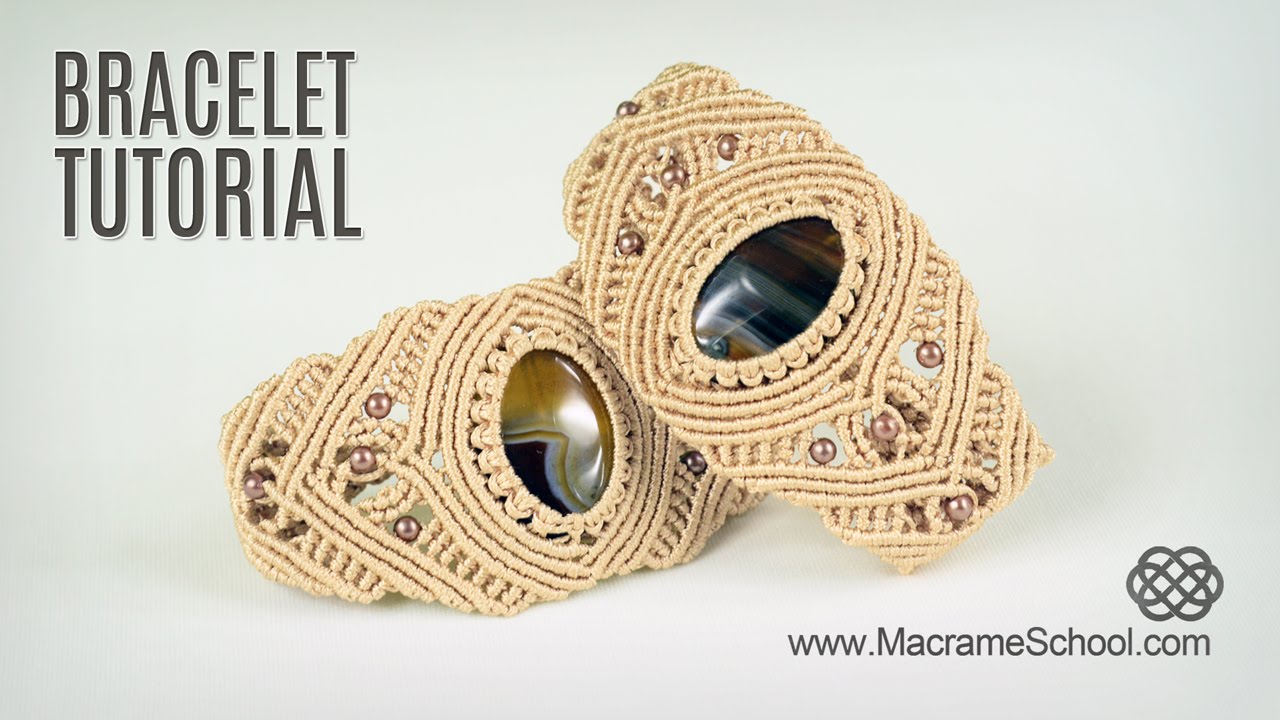 Macrame Bracelet with Stone - Tutorial in Vintage Style