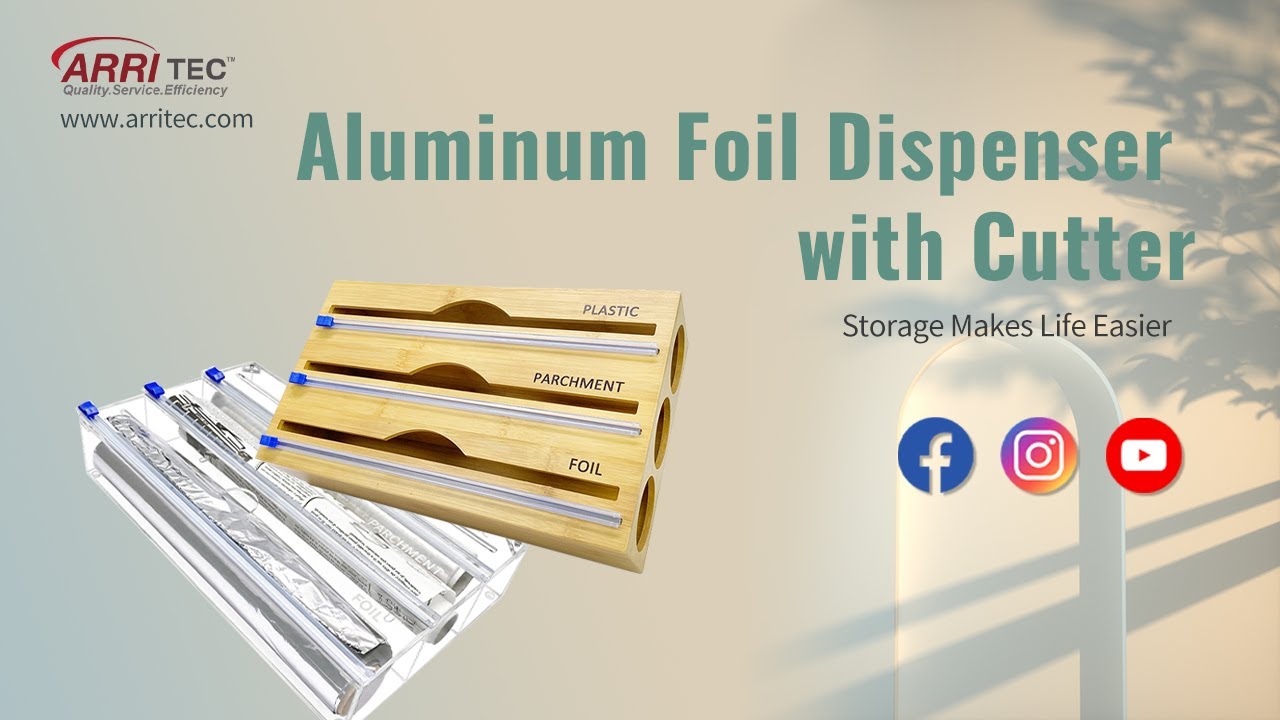 Arritec|Aluminum Foil Dispenser with Cutter, 3 in 1 Foil Organizer for Drawer|OEM&ODM|202203