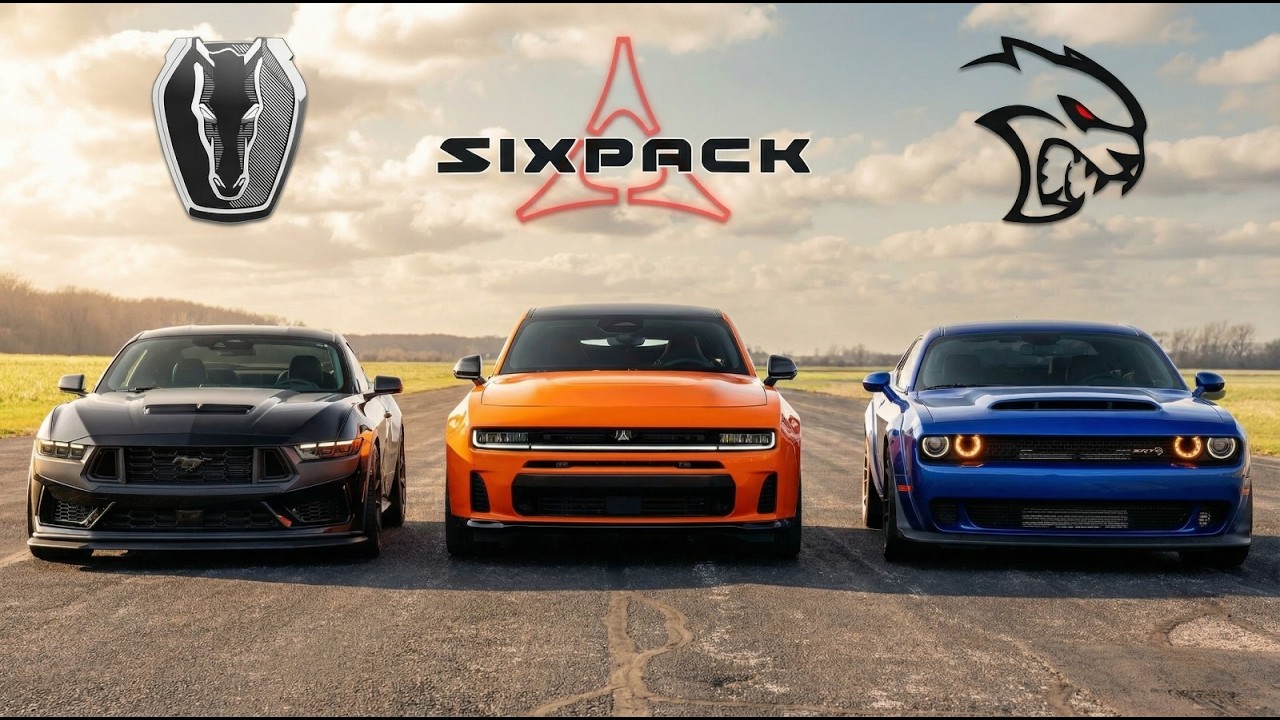 NEW Dodge Charger vs Mustang Dark Horse vs SRT Hellcat | Drag Race & Rolling Race