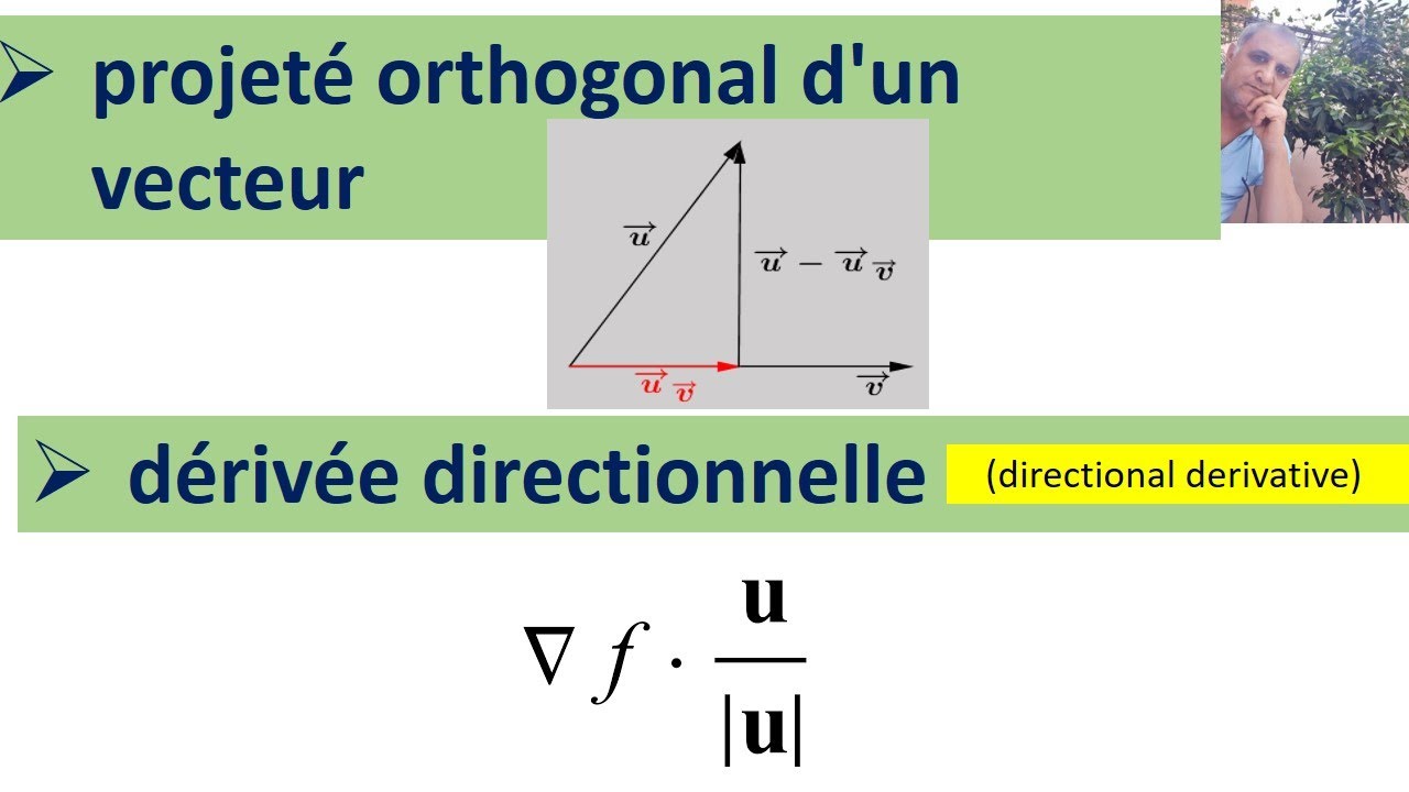 projeté orthogonal d'un vecteur et dérivée directionnelle