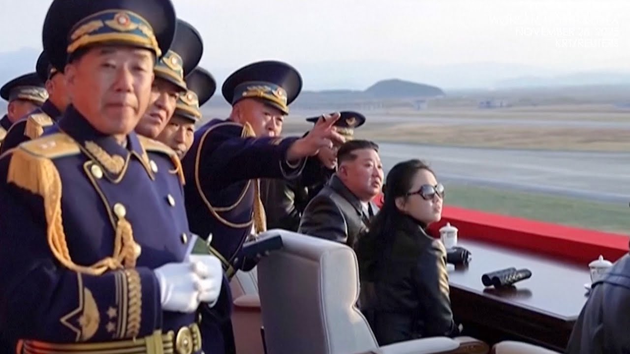 Alongside his young daughter, North Korea's Kim Jong Un marks Air Force's 80th anniversary