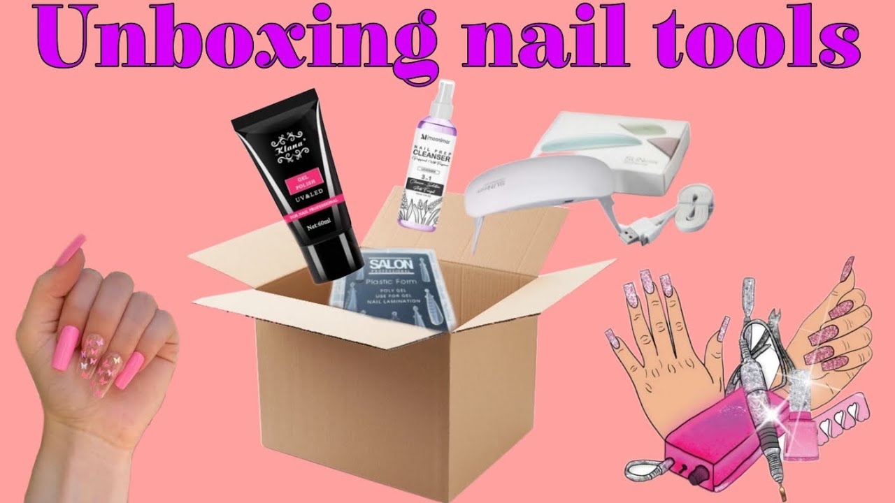 آنباکس وسایل کاشت ناخن 🤩💅 تمام وسایل مورد نیاز برای کاشت با قالب💅