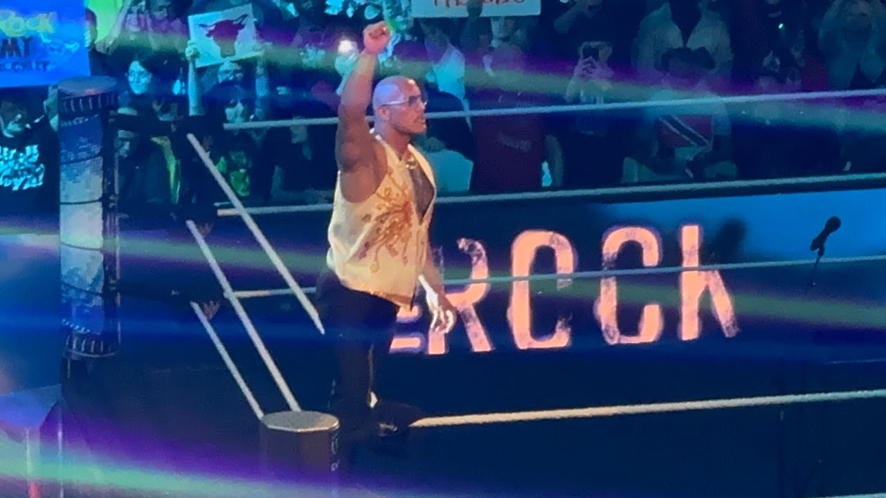 Hollywood Rock Entrance at WWE Smackdown in Memphis #wwe #smackdown #therock