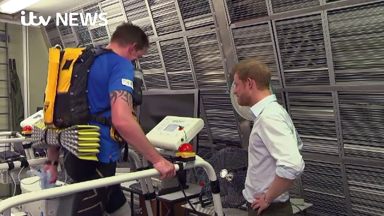 Prince Harry surprises amputee training for epic race