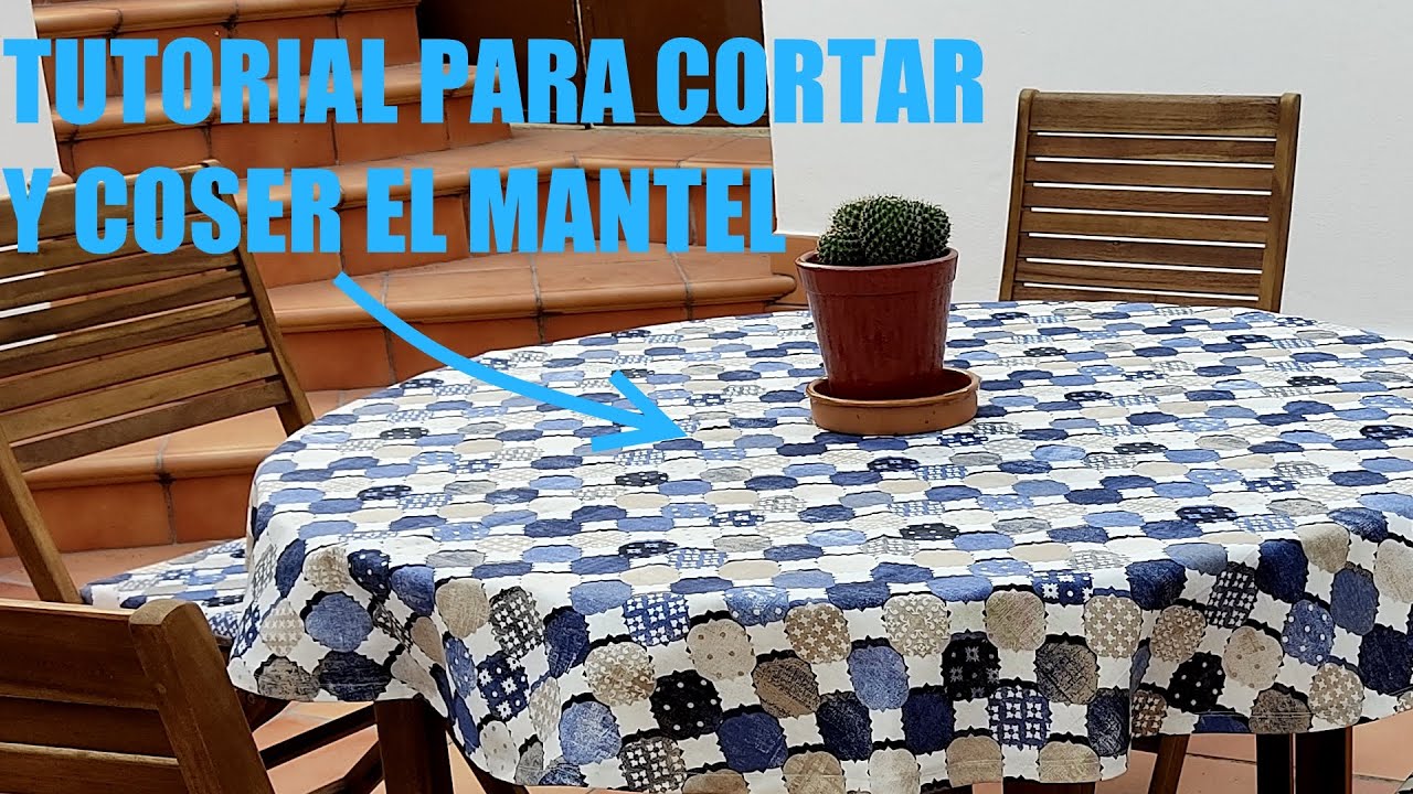Mantel redondo para proteger del sol  la mesa del patio
