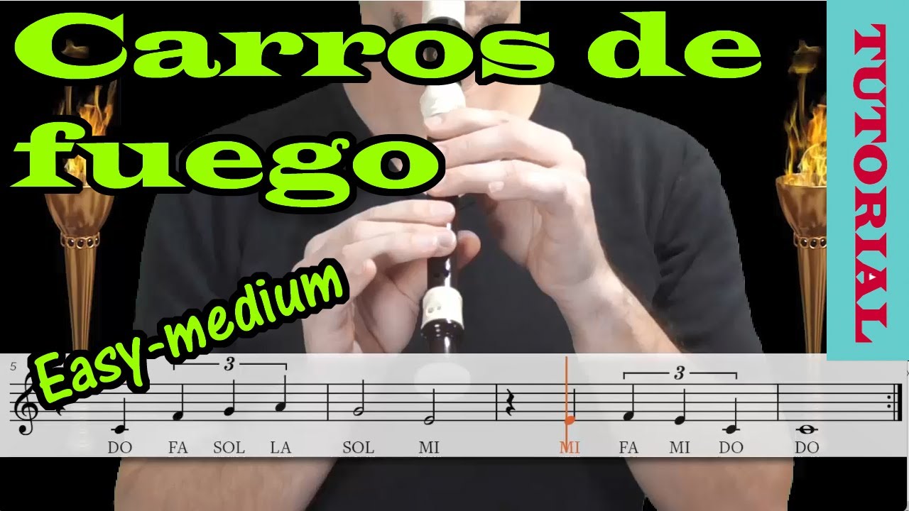 Carros de fuego (Chariots of fire) - Tutorial flauta con partitura | Karaoke instrumental
