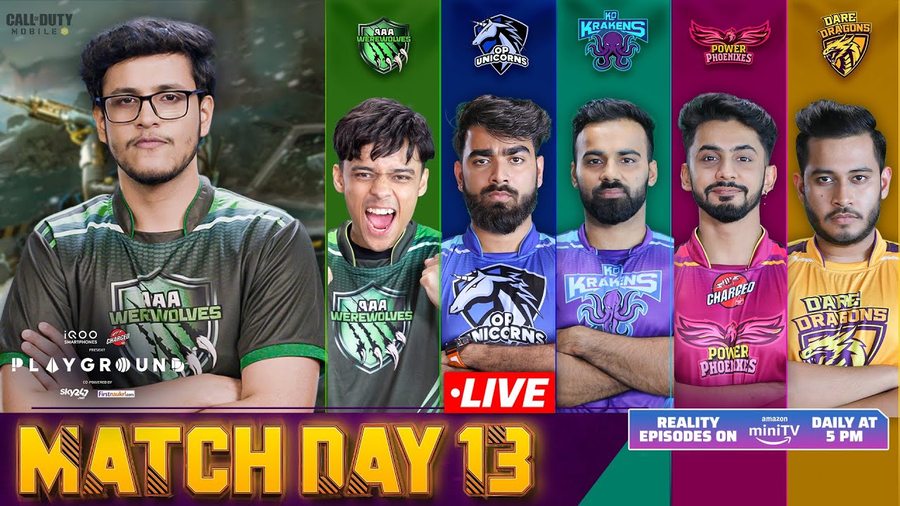PLAYGROUND 2 MATCH DAY 13 LIVE | Ft Triggered Insaan, ScoutOP, Ashish, CarryMinati & Harsh Beniwal