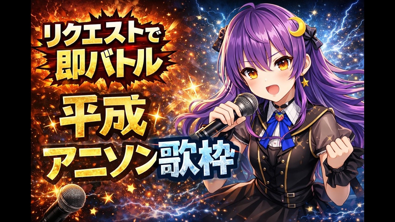 【#歌枠】リクエスト即バトル歌枠！～初見でも逃げません～勝負は歌って決める～ 平成アニソンいくよ！！　 #vtuber  #vsinger