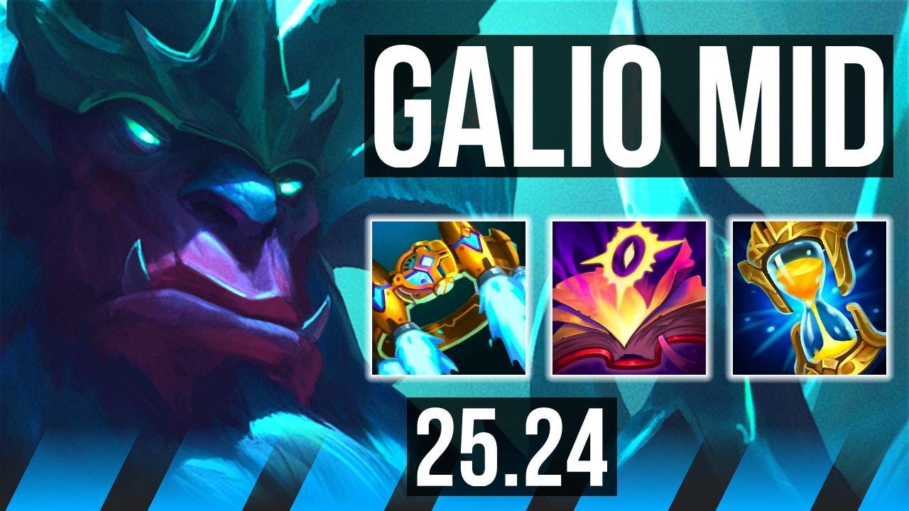 GALIO vs GAREN (MID) | Good KDA: 11/1/23, 39K damage | KR Grandmaster | 25.24
